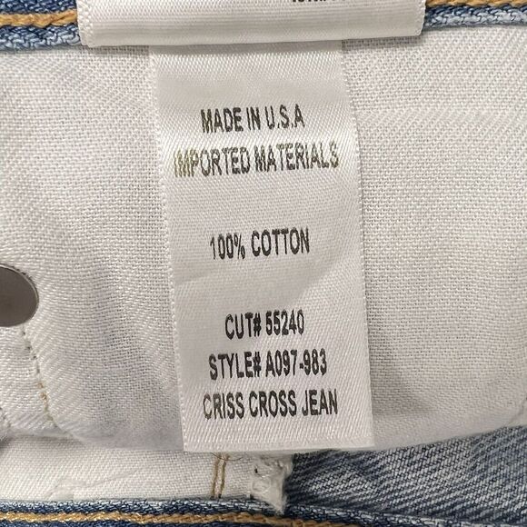 AGOLDE Criss Cross Crossover Suburbia High Rise Denim Straight Leg Jeans Size 25 - Picture 11 of 12